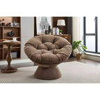 Poltrona Girevole Accent Oversize Okak in ciniglia per Camera da Letto, Comoda Poltrona Papasan per Soggiorno, Appartamento