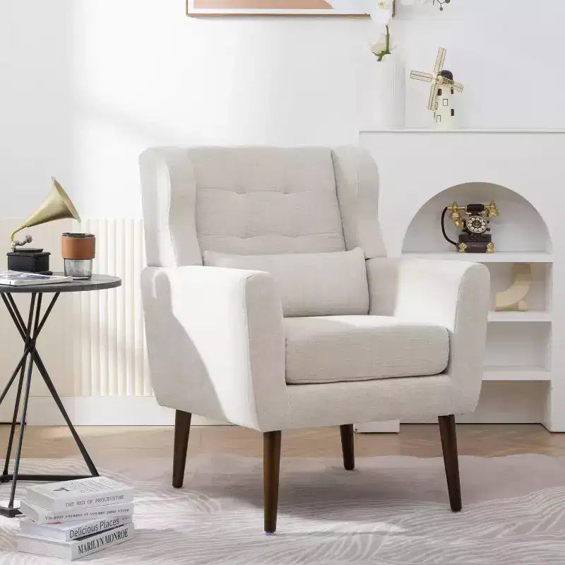 Okak Chenille/Teddy Fabric Arm Accent Chair for Bedroom,Comfy Lounge Chair for Living Room,Apartment