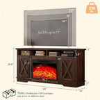AMERLIFE Mobile TV 63" stile rustico con caminetto da 26", per TV fino a 73", per salotto