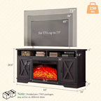 AMERLIFE Mobile TV 63" stile rustico con caminetto da 26", per TV fino a 73", per salotto