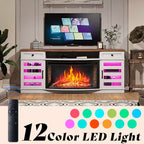 Mobile TV AMERLIFE con camino ricurvo, 70 LED e camino elettrico da 36''
