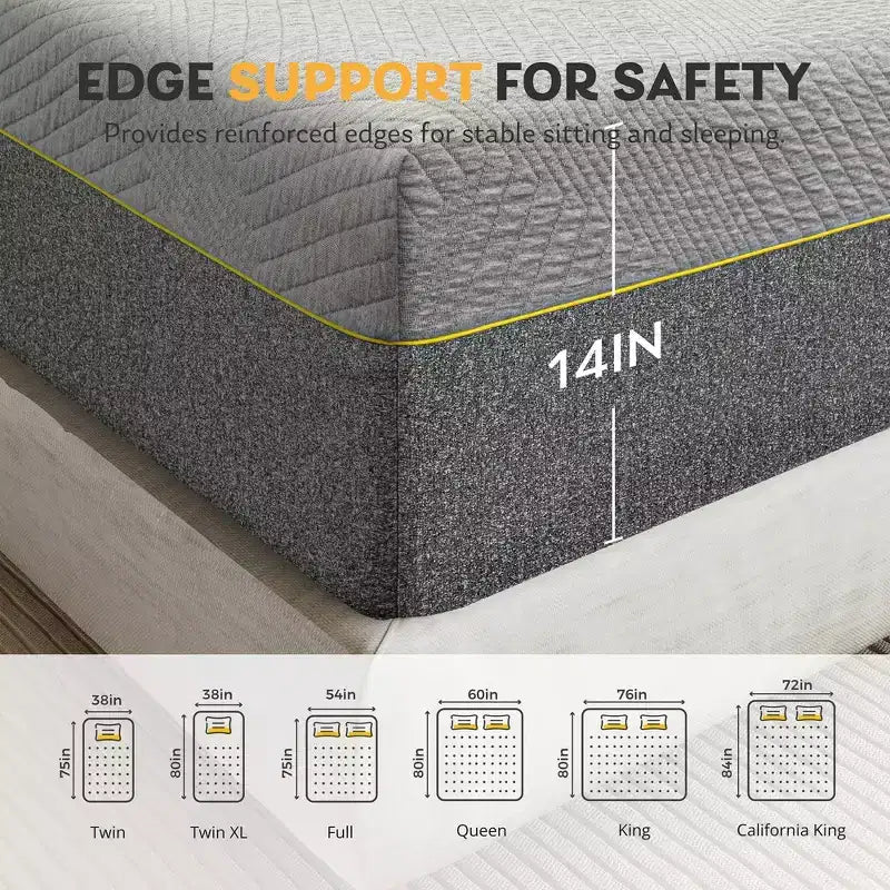 Materasso in Memory Foam Adattivo al Tè Verde Ego 14 Medium