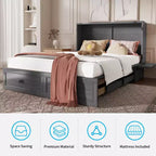 Mjkone Murphy Letto Contenitore Queen Size con Materasso e Spazio di Archiviazione
