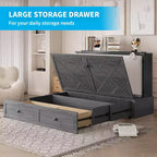 Mjkone Murphy Letto Contenitore Queen Size con Materasso e Spazio di Archiviazione