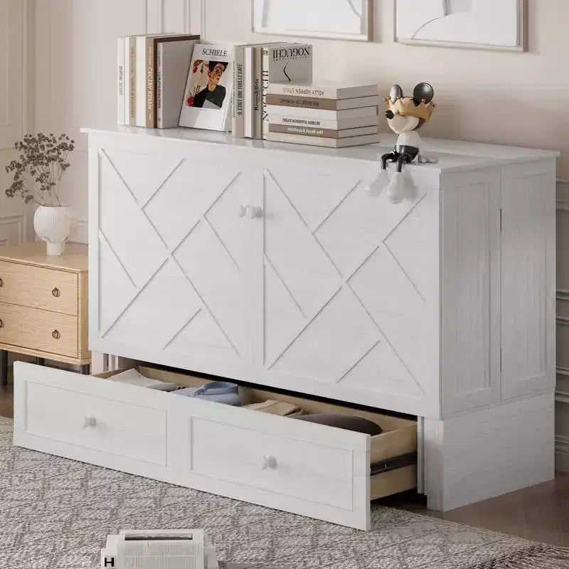 Mjkone Murphy Letto Contenitore Queen Size con Materasso e Spazio di Archiviazione