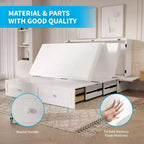 Mjkone Murphy Letto Contenitore Queen Size con Materasso e Spazio di Archiviazione