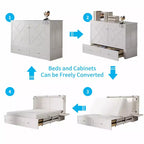 Mjkone Murphy Letto Contenitore Queen Size con Materasso e Spazio di Archiviazione