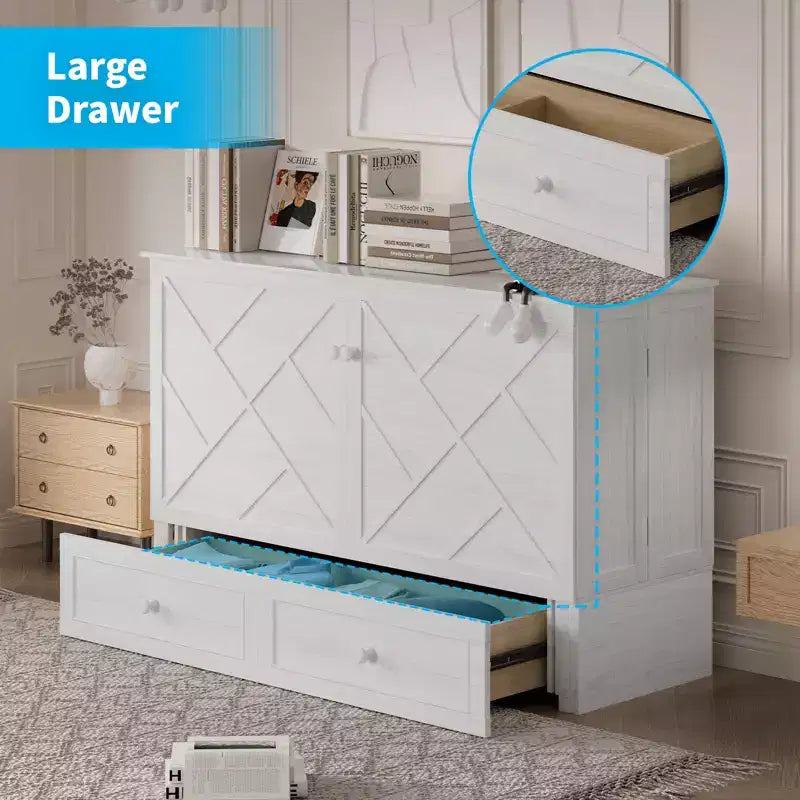 Mjkone Murphy Letto Contenitore Queen Size con Materasso e Spazio di Archiviazione