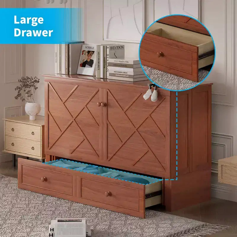 Mjkone Murphy Letto Contenitore Queen Size con Materasso e Spazio di Archiviazione