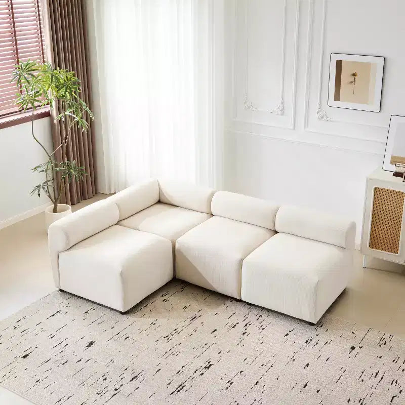 Divano modulare a 4 pezzi Christopher Knight Home Fermin 83 moderno con schienale arrotondato