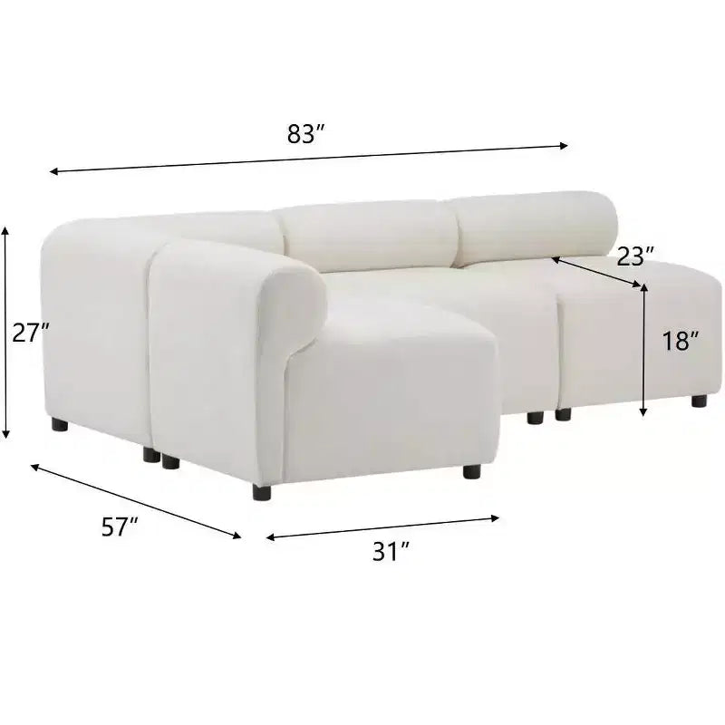 Divano modulare a 4 pezzi Christopher Knight Home Fermin 83 moderno con schienale arrotondato