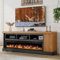 AMERLIFE 75 TV Stand with 60 Glass Electric Fireplace