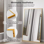 Specchio ad arco a figura intera, specchio da terra 71x31 con staffe, specchio a figura intera temperato e intaglio in legno rimovibile per camera da letto e soggiorno, nero