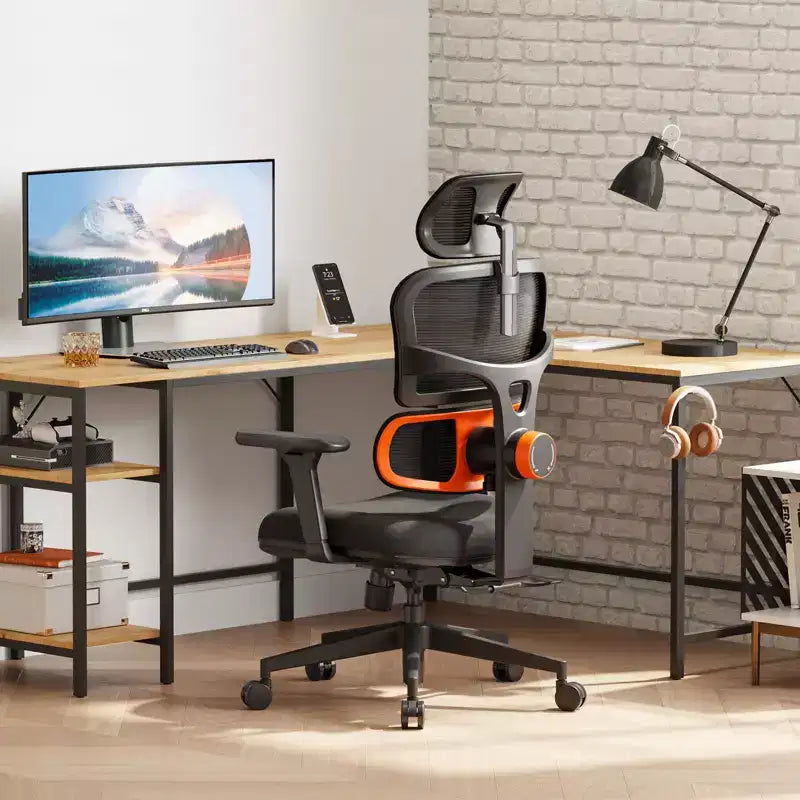 Sedia da scrivania ergonomica Newtral con supporto lombare completamente adattivo - Bracciolo pieghevole 3D