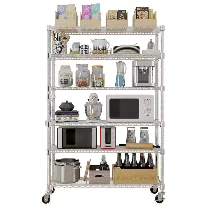 Karl Home 46in.W Height Adjustable Shelving Unit with Wheels