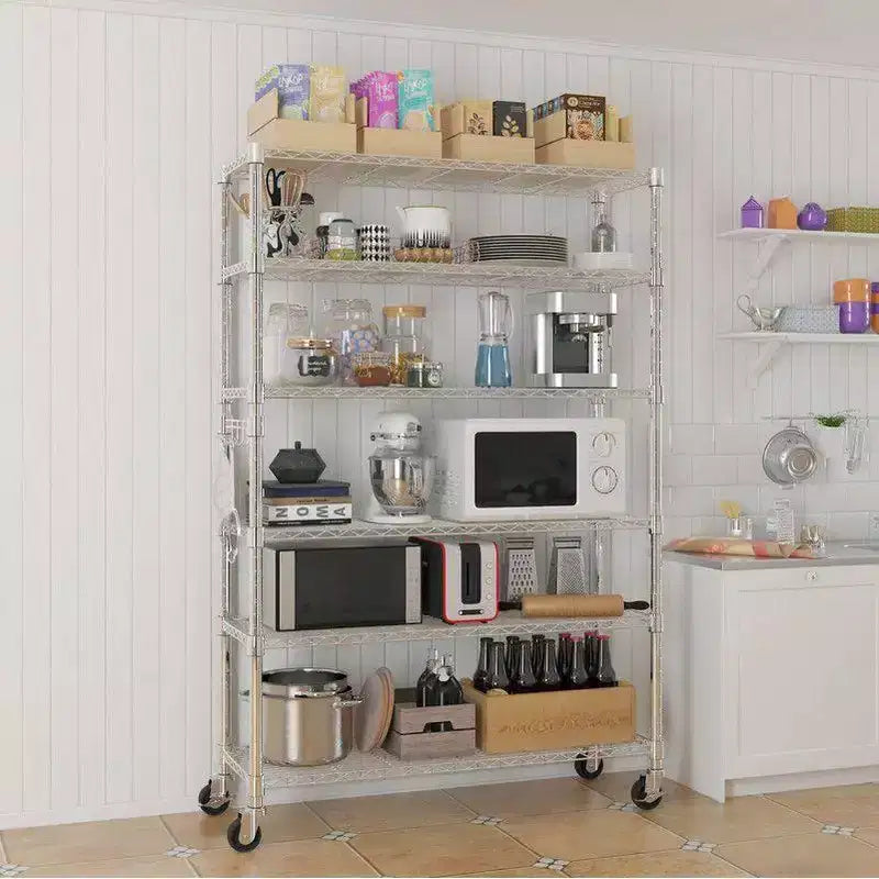 Scaffalatura Karl Home da 46 pollici con altezza regolabile e ruote