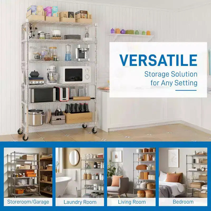 Scaffalatura Karl Home da 46 pollici con altezza regolabile e ruote