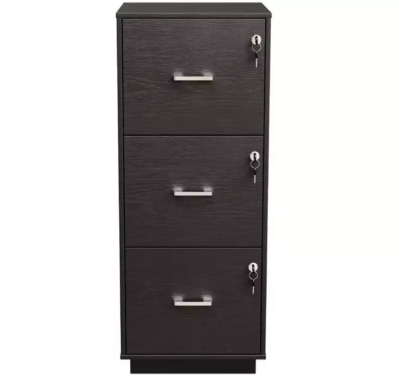 Schedario verticale Karl Home con 3 cassetti in MDF nero 39 cm L