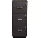 Schedario verticale Karl Home con 3 cassetti in MDF nero 39 cm L