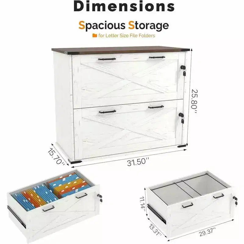 Karl Home Armadietto portadocumenti laterale a 2 cassetti, bianco, in truciolato, larghezza 80 cm