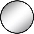 Possini Euro Design Possini Euro Harriet 34 Wide Black Faux Marble Round Wall Mirror
