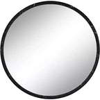 Possini Euro Design Possini Euro Harriet 34 Wide Black Faux Marble Round Wall Mirror