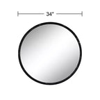 Specchio da parete rotondo Possini Euro Design Possini Euro Harriet da 34 pollici in finto marmo nero