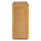 55 Tavolino Console, Tavolo d'ingresso rustico in legno con cassetti e ripiano aperto, Elegante Tavolino da divano per corridoio e soggiorno (Naturale)