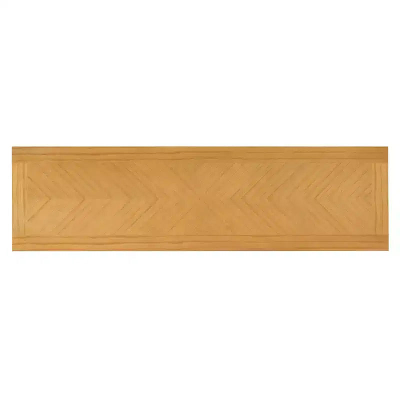 55 Tavolino Console, Tavolo d'ingresso rustico in legno con cassetti e ripiano aperto, Elegante Tavolino da divano per corridoio e soggiorno (Naturale)