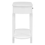 Elegante Consolle Retro dal Design Curvo e Finitura Liscia per Ingressi, Soggiorni e Corridoi (Bianco Antico)