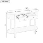 Elegante Consolle Retro dal Design Curvo e Finitura Liscia per Ingressi, Soggiorni e Corridoi (Bianco Antico)