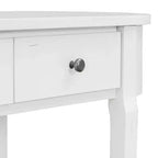 Elegante Consolle Retro dal Design Curvo e Finitura Liscia per Ingressi, Soggiorni e Corridoi (Bianco Antico)
