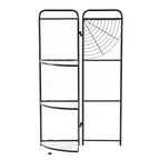 J&V TEXTILES Scaffale angolare pieghevole a 4 ripiani, porta piante angolare in metallo con struttura nera e ripiani trasparenti, espositore angolare
