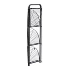 J&V TEXTILES Scaffale angolare pieghevole a 4 ripiani, porta piante angolare in metallo con struttura nera e ripiani trasparenti, espositore angolare