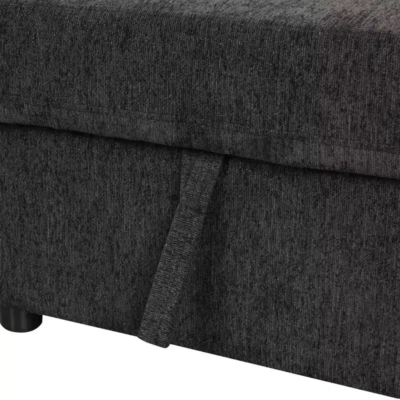 Divano Letto Sezionale a U Whisen 108.6 con Porte USB, Prese di Corrente e Contenitore