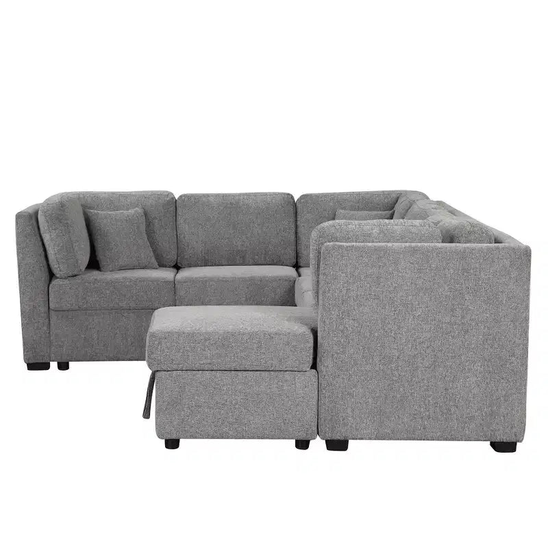 Divano Letto Sezionale a U Whisen 108.6 con Porte USB, Prese di Corrente e Contenitore