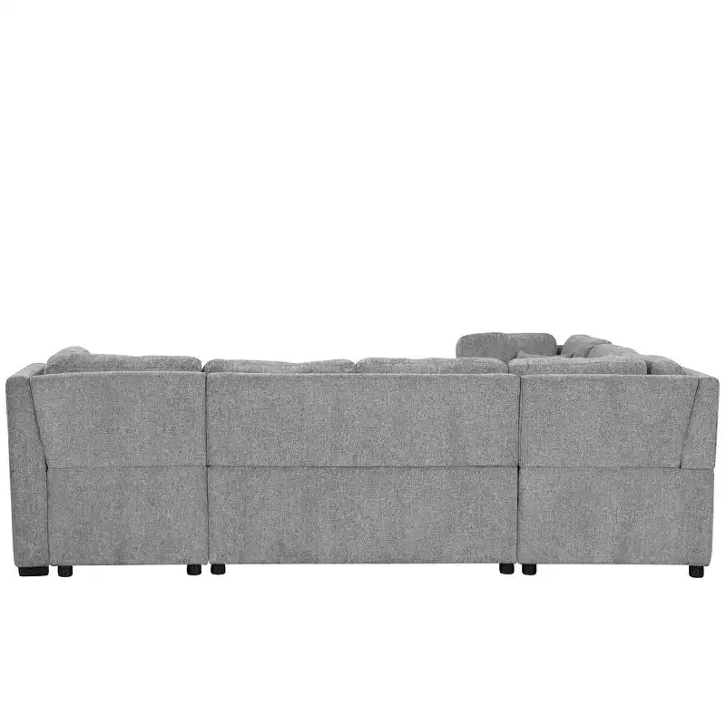 Divano Letto Sezionale a U Whisen 108.6 con Porte USB, Prese di Corrente e Contenitore