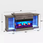Mobile TV con camino elettrico stile rustico AMERLIFE