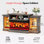 Mobile TV con camino elettrico stile rustico AMERLIFE