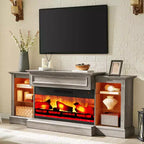 Mobile TV con camino elettrico stile rustico AMERLIFE