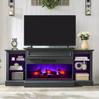Mobile TV con camino elettrico stile rustico AMERLIFE