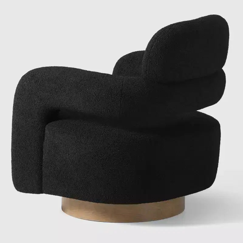 WestinTrends Alexandria Poltrona Girevole Accent con Schienale Curvo Rivestita in Finta Pelliccia di Agnello Stile Mid-Century Moderno (Set da 2)