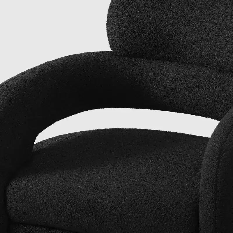 WestinTrends Alexandria Poltrona Girevole Accent con Schienale Curvo Rivestita in Finta Pelliccia di Agnello Stile Mid-Century Moderno (Set da 2)