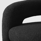 WestinTrends Alexandria Poltrona Girevole Accent con Schienale Curvo Rivestita in Finta Pelliccia di Agnello Stile Mid-Century Moderno (Set da 2)