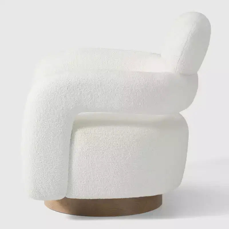 WestinTrends Alexandria Poltrona Girevole Accent con Schienale Curvo Rivestita in Finta Pelliccia di Agnello Stile Mid-Century Moderno (Set da 2)