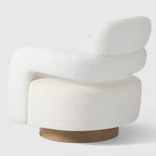 WestinTrends Alexandria Poltrona Girevole Accent con Schienale Curvo Rivestita in Finta Pelliccia di Agnello Stile Mid-Century Moderno (Set da 2)