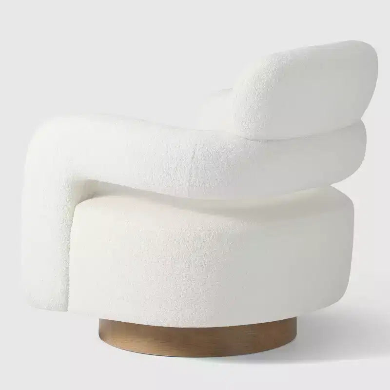 WestinTrends Alexandria Poltrona Girevole Accent con Schienale Curvo Rivestita in Finta Pelliccia di Agnello Stile Mid-Century Moderno (Set da 2)