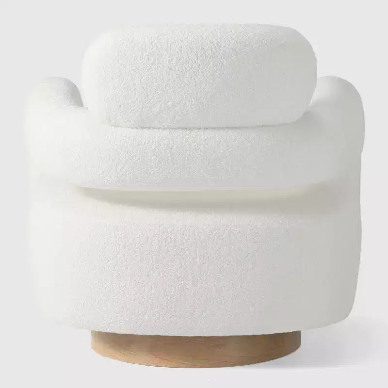 WestinTrends Alexandria Poltrona Girevole Accent con Schienale Curvo Rivestita in Finta Pelliccia di Agnello Stile Mid-Century Moderno (Set da 2)
