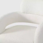 WestinTrends Alexandria Poltrona Girevole Accent con Schienale Curvo Rivestita in Finta Pelliccia di Agnello Stile Mid-Century Moderno (Set da 2)