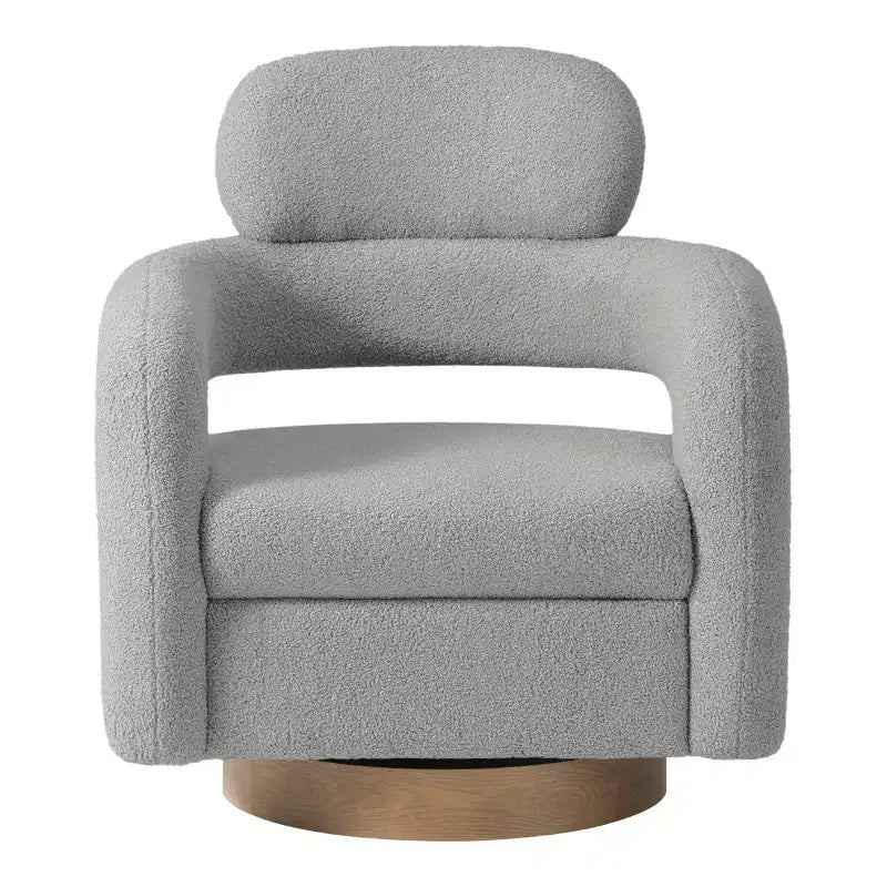 WestinTrends Alexandria Poltrona Girevole Accent con Schienale Curvo Rivestita in Finta Pelliccia di Agnello Stile Mid-Century Moderno (Set da 2)